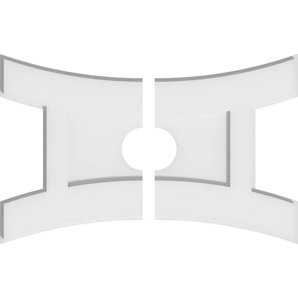Ekena Millwork Haven Architectural Grade PVC Ceiling Medallion, 20"W x 13 3/8"H x 3"ID x 4 1/4"C x 1"P, Two-Piece CMP20X13HN2-03000 - main